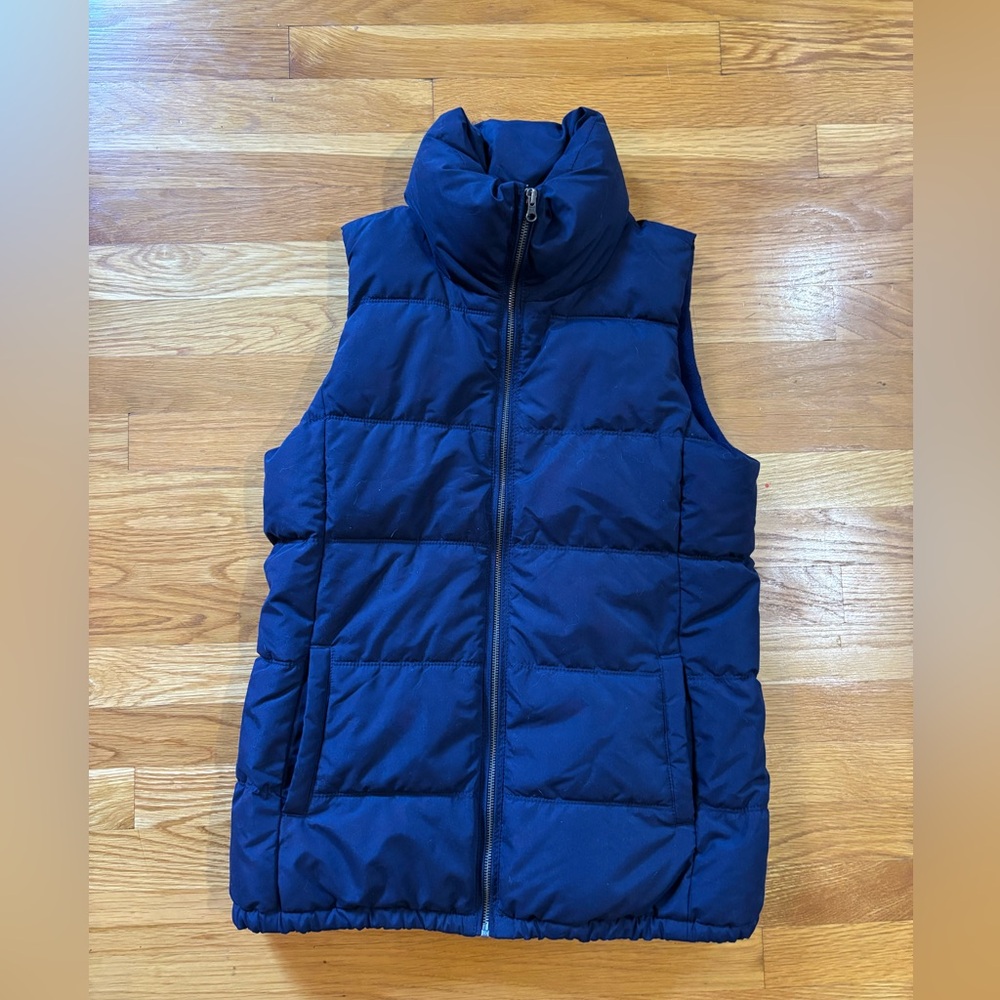 Old Navy Navy Fleece Lined Puffer Vest - M Tall